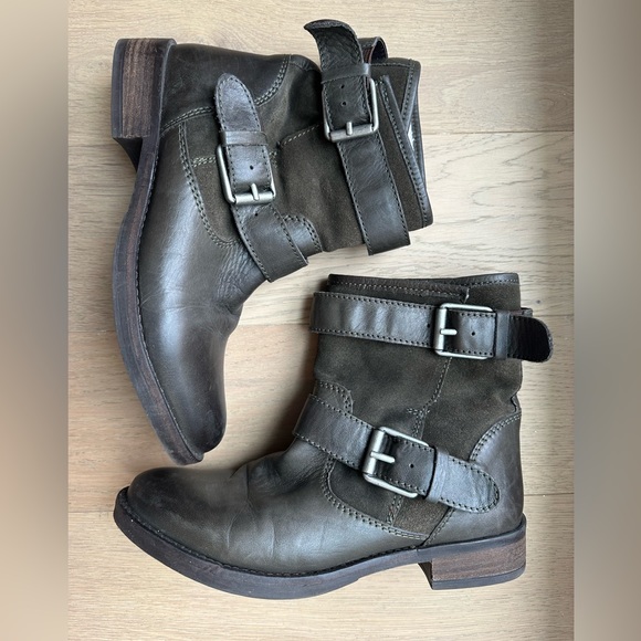 Aldo Olive Green Moto boot with faux fur lining. Size 7. - Picture 5 of 7